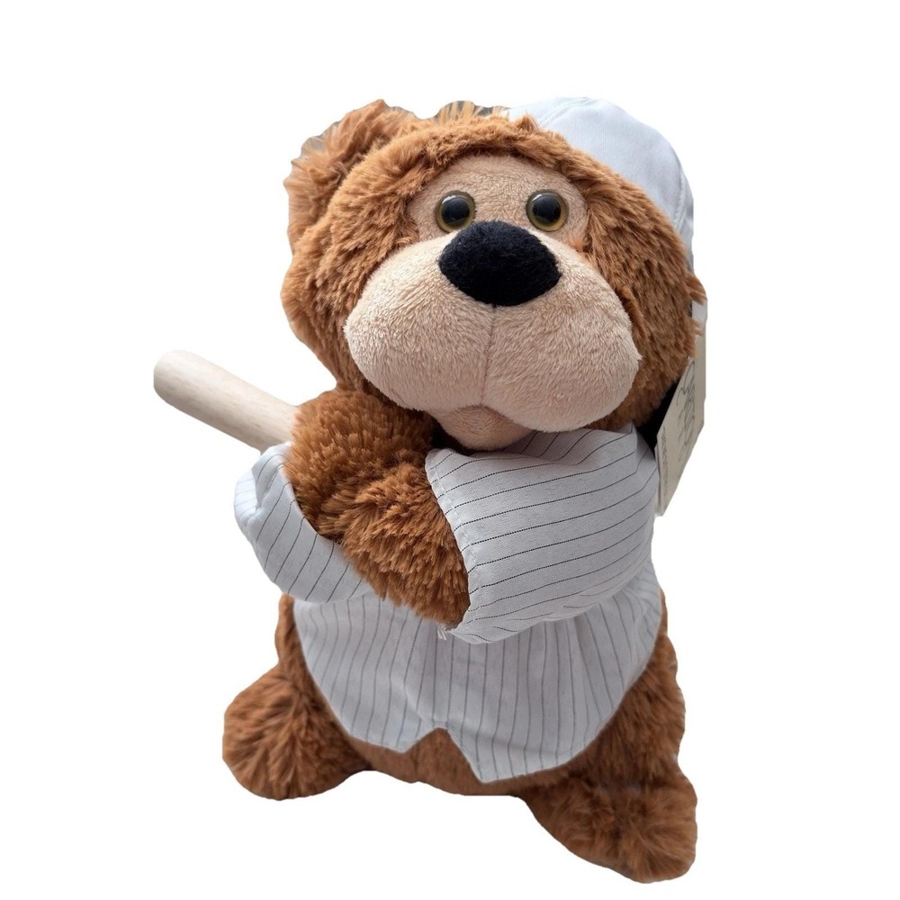 Vintage Mills Champ Plush Baseball Singing Bear 'Take Me Out To The Ball Game'